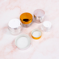 Tarros de vidrio de doble tapa al por mayor en stock, tarros de crema para ojos de 10 ml con tapa a prueba de niños, tarros cuadrados de crema de 5 ml