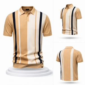 Camiseta Polo Personalizada para Hombre, Diseño de Fabricante de Ropa, Suave, Transpirable, Antiencogimiento, Color Resistente, Rayas Verticales, con Logotipo Bordado - Product Image 1