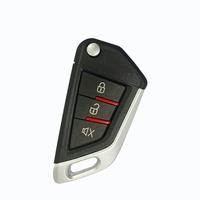 Clé de voiture universelle pliable étanche 433,92 MHz, télécommande multifonction à code fixe et à code évolutif, en métal, OEM ODM, bouton rouge