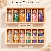 Coffret Cadeau Bouteille à Vœux en Cristal avec Bouchons en Liège et Étiquettes Optionnelles pour Présentoirs Minéraux Colorés