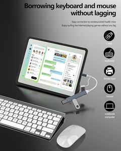 4ใน2อะแดปเตอร์ตัวขยายฮับ USB ชนิด C แบบ3.0หลายพอร์ตสำหรับ MacBook <span class=keywords><strong>iPhone</strong></span> iPad Pro PC-Thunderbolt - Product Image 5