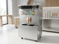 Machine à glace molle commerciale 7 saveurs, sur pied, 60-65 L/H, 220V, CE, approvisionnement direct usine