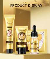 OEM OBM ODM-Kit de soins de la peau, Set de voyage en or 24K, masque pour les yeux, gommage du visage, nettoyant, sérum, Gel, masque, Kit 4 pièces