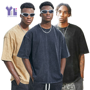 Washed Vintage Graphic T Shirts for Men Custom Quality T Shirt Streetwear Oversize Blank Men's <strong>Clothing</strong> - Product Image 1