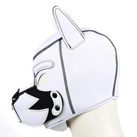 Boîte personnalisée gratuite-chat fétiche masque chien couvre-chef jeu de rôle esclave Bdsm Bondage flirtant Costumes érotiques chiot rembourré Latex caoutchouc
