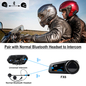 Fodsports FX6 6 tay đua xe máy Bluetooth Interphone full duplex Mũ bảo hiểm xe máy liên lạc trong xe máy Mũ bảo hiểm headert - Product Image 5