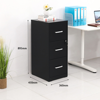 Archivador Vertical Compacto de Acero, Gabinete de Almacenamiento Metálico con Cerradura de 2-3-4 Cajones para Oficina
