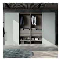 Nouveau design armoire de rangement chambre en bois du sol au plafond penderie murale