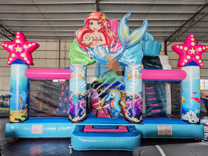 Nouveau Château <span class=keywords><strong>Gonflable</strong></span> Commercial Thème Sirène 2026 en PVC, Aire de Jeux <span class=keywords><strong>Gonflable</strong></span> avec Toboggan pour Filles - Product Image 1