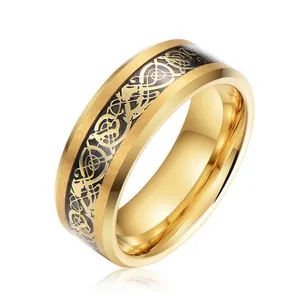 In stock yellow tungsten rings gold plated tungsten carbide ring tungsten gold ring