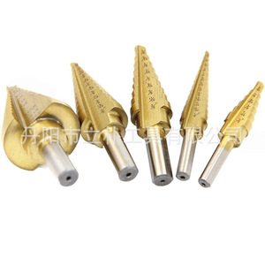 Mr Drill Step Drill Bit 1/4 In Round Shank Gold Finish Metal Drilling Set - Product Image 1