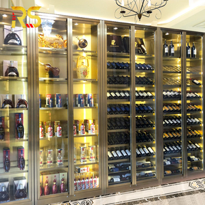 Armoire à vin climatisée encastrable en acier inoxydable avec porte vitrée et éclairage LED pour cave à vin domestique ou bar - Product Image 3