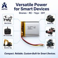 Batterie Li-Polymère Personnalisée en Gros 503035 3.7V 500mAh Rechargeable Type Pouch avec Connecteur JST pour Drone, Jouet RC, Robot