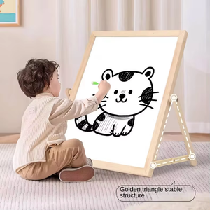 <span class=keywords><strong>Pizarra</strong></span> de Dibujo de Madera Multifuncional 2 en 1, <span class=keywords><strong>Pizarra</strong></span> Grande de Doble Cara Ajustable, Juguete de Pintura para Niños, Juguetes de Aprendizaje Temprano - Product Image 3