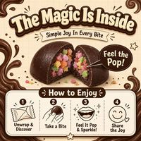 Paquete Personalizado de Caramelos Explosivos, Dulces de Chocolate, Regalos de Navidad, San Valentín, Caramelos Saltarines de Chocolate al por Mayor