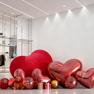 Globo Inflable Personalizado de Fábrica, Globo Reflectante Cromado en Forma de Corazón, Decoración de Bola de Espejo Colorida - Product Image 3