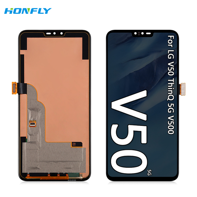 Honfly 6.4" Mobile Phone Lcds for lg V50 Thinq 5g Lcd Touch Display Assembly for LG V50 ThinQ 5G LM-V500 Screen Replacement