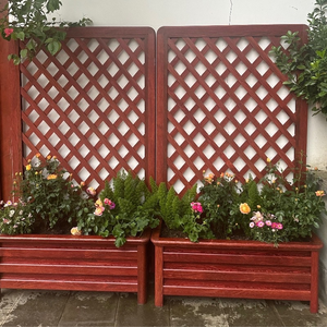 Caja de macetas de madera, enrejado de celosía de diamante, cama de jardín elevada móvil <span class=keywords><strong>para</strong></span> exteriores <span class=keywords><strong>para</strong></span> plantas <span class=keywords><strong>trepadoras</strong></span> - Product Image 6