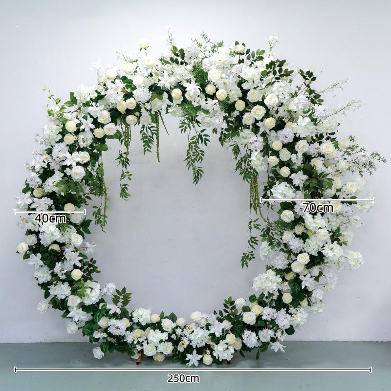 White and green round arch