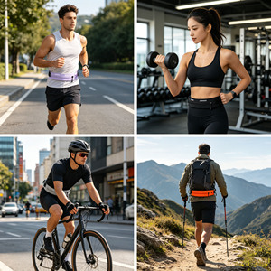 Sac banane de sport ultra-fin et ajusté, imperméable et doux pour la peau, avec double poche pour téléphone, idéal pour la course et le cyclisme (vente en gros) - Product Image 6