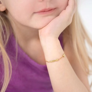 Bijoux pour enfants personnalisés, argent sterling 925 plaqué or 14 carats, bracelet papillon gonflé gravable, bijoux fins pour filles, bracelet pour femmes - Product Image 3
