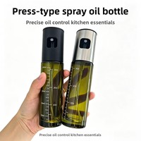 Bouteille d'huile en verre cylindrique avec pompe pulvérisatrice atomisatrice, pour la cuisine, qualité alimentaire, contrôle de l'huile