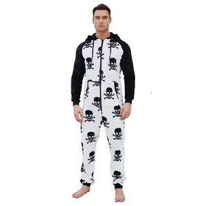 Tùy Chỉnh Halloween Đồ Ngủ Dành Cho Người Lớn Flannel Lót 1 Mảnh Trang Phục Bodycon Tracksuit Sweatsuit Đồ Ngủ