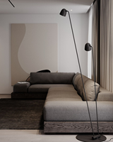 Lampe de sol en verre LED en fer au design moderne et luxueux pour salon, chevet, bureau, hôtel, haute luminosité, installation facile