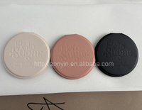 Miroir de maquillage sur pied Zonyin extra large rond en cuir PU noir, personnalisable avec votre logo, pliable, super grand