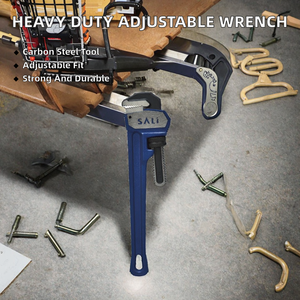 For Brand OEM Carbon Steel Heavy Duty Black Oxide Coated Adjustable Pipe Wrench DIY Auto Repair Professional <b>Hand</b> <b>Tool</b> Set - Product Image 2