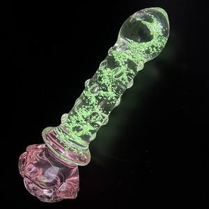 Vendita calda fluorescenza bagliore <span class=keywords><strong>in</strong></span> vetro scuro anale <span class=keywords><strong>Plug</strong></span> a forma di rosa luminoso di testa perline anale altri prodotti del sesso per adulti - Product Image 2