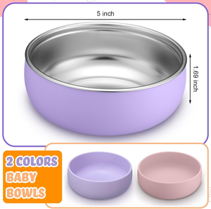 Piatti Divisi in Silicone Senza BPA con Ventosa Rimovibile, Piatti per Alimenti in Acciaio Inox 304 per Bambini - Product Image 6