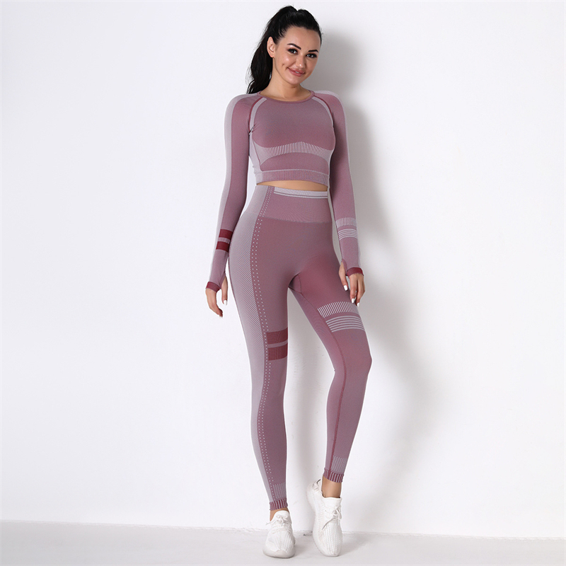 5 colors Fashion Modern Breathable Workout Clothing Women Active Wear Yoga Set hygroscopic New Product