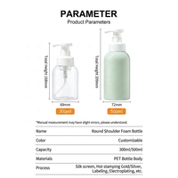 Bouteille mousseuse PET 300ml 500ml avec pompe pulvérisatrice pour désinfectant pour les mains, nettoyant visage, savon liquide, impression sérigraphique