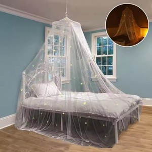 Baldaquin de lit facile à installer, design étoiles fluorescentes, pour chambre d'enfant, tente de lit ronde pour berceau, fournitures ménagères - Product Image 1