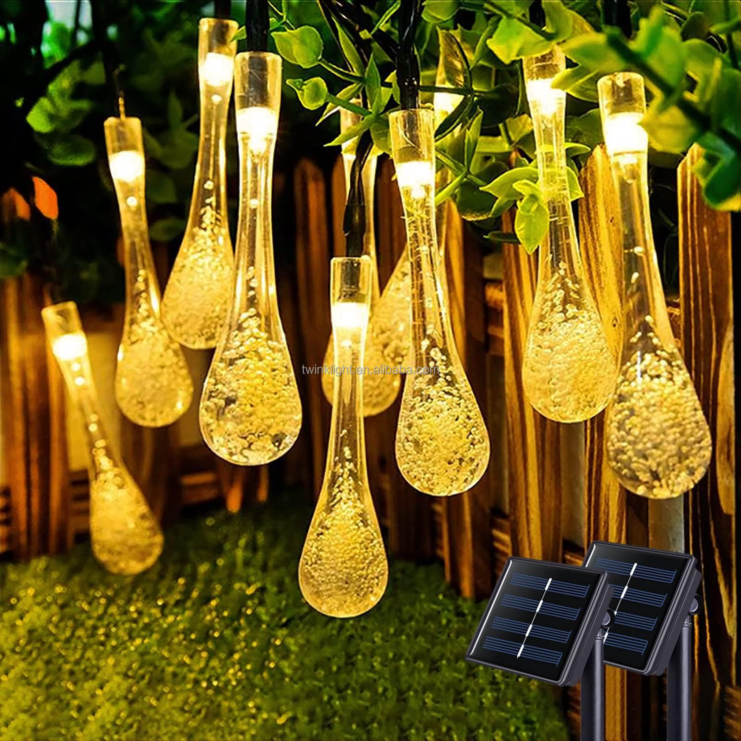 Twinklight Holiday Solar Garden LED String Lights - Outdoor Decorative Lighting