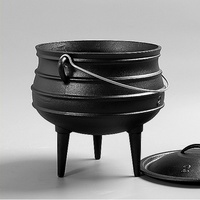 Marmite de camping d'extérieur de différentes tailles, Afrique du Sud, marmite en fonte à 3 pieds, potjie pot en fonte à trois pieds, chaudron