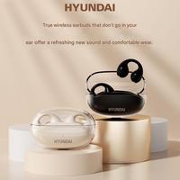Écouteurs sans fil HYUNDAI HYT12 TWS BT5.3 à clip d'oreille, appels HD, longue autonomie, étanches, pour le sport, HiFi, pour le gaming