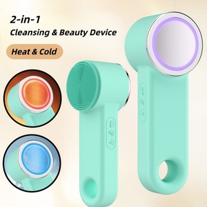 Appareil de nettoyage et de beauté portable 2-en-1 vibrant, chaud et froid, brosse nettoyante pour le visage en profondeur - Product Image 1
