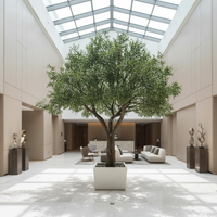 Arbres artificiels de grande taille de 8 mètres en ficus banian, chêne et olive pour la décoration de centres commerciaux