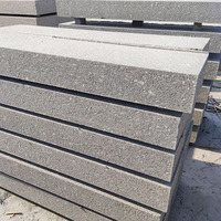 Marches en granit gris foncé au design moderne Pavé d'escalier en pierre Finition flammée avec garantie d'un an Bordure en granit à bords fendus à vendre