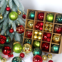 Baru kedatangan 44 Set warna-warni dicat kotak kertas 3-6cm Electroplated pohon Natal dekorasi gantung bola ornamen pohon