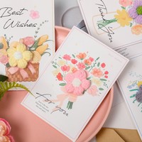Set Kartu Ucapan Bunga Kering Cetak Sablon YZ dengan Kertas Seni, Cocok untuk Toko Bunga dan Paket Hadiah