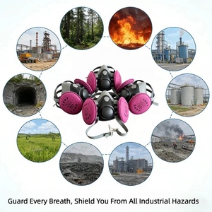 Respirador de Media Cara Nuevo y Más Vendido, Máscara de Gas de Alta Protección <span class=keywords><strong>con</strong></span> Doble Filtro para Pulverización, Pulido y Manipulación de Productos Químicos - Product Image 6