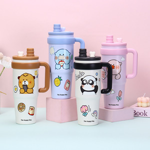 Thời Trang Mới Thép Không Gỉ Đôi Tường Chân Không Cách Nhiệt Cup Công Suất Lớn Xe Xử Lý Rơm Xách Tay Thân Thiện Với Môi 6-12hrs - Product Image 2