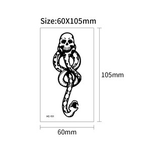 Accessoires de déguisement et fêtes tatouage d'Halloween avec serpent mangeurs de mort marque sombre crâne tatouage temporaire pour hommes femmes enfants - Product Image 2