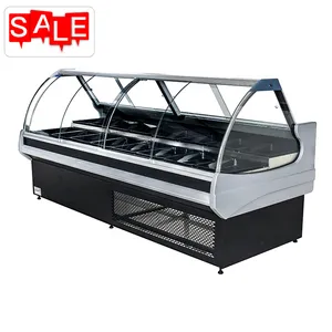 Glass door cooked food deli display cooler/ daily display service counter/display refrigerator for supermarket