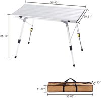 WOQI table de camping Portable légère en plein air hauteur réglable pour randonnée pique-nique barbecue