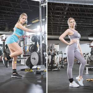 Bandes de résistance pour chevilles et poignets, sangles rembourrées pour entraînement musculaire, sangles de cheville à boucles auto-agrippantes pour machines à câble - Product Image 5