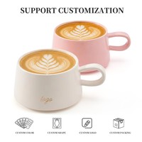 Tasse à cappuccino en céramique avec logo personnalisé, 280 ml, bord large, tasse à café, vaisselle pour boissons chaudes, pour la maison, le bureau, l'hôtel